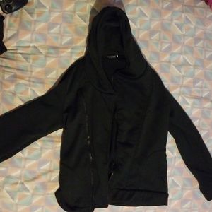 Black hooded sweater